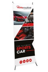 X-Banner 600mm showing automotive artwork