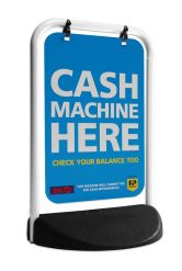 White Frame with aluminium panel advertising PayPoint cash machine