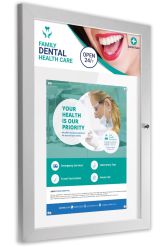 1 x A4 Slimlok Menu Case showing dentist artwork